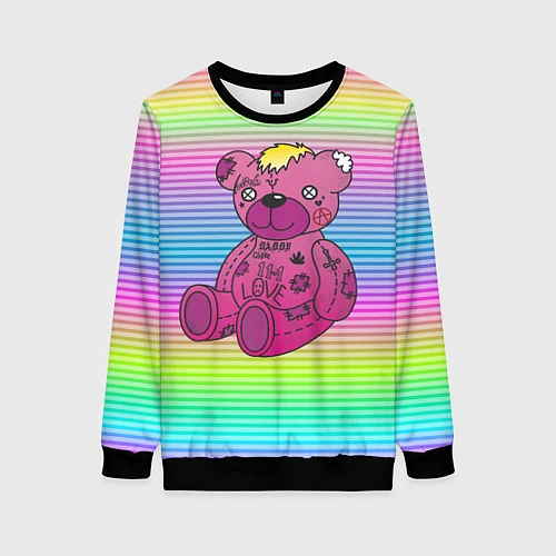 Женский свитшот Lil Peep Bear / 3D-Черный – фото 1