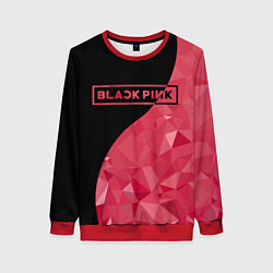 Свитшот женский Black Pink: Pink Polygons, цвет: 3D-красный