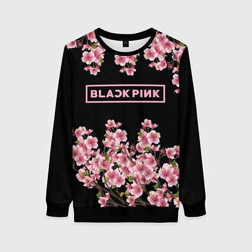 Женский свитшот Black Pink: Delicate Sakura / 3D-Черный – фото 1