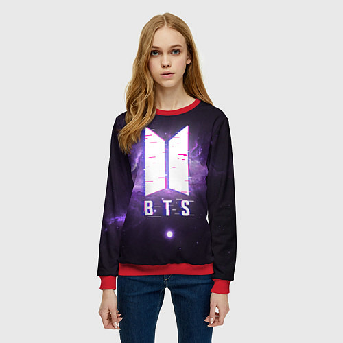 Женский свитшот BTS: Violet Space / 3D-Красный – фото 3