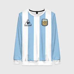Свитшот женский Марадона Аргентина ретро, цвет: 3D-белый