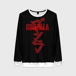 Свитшот женский Godzilla: Hieroglyphs, цвет: 3D-белый