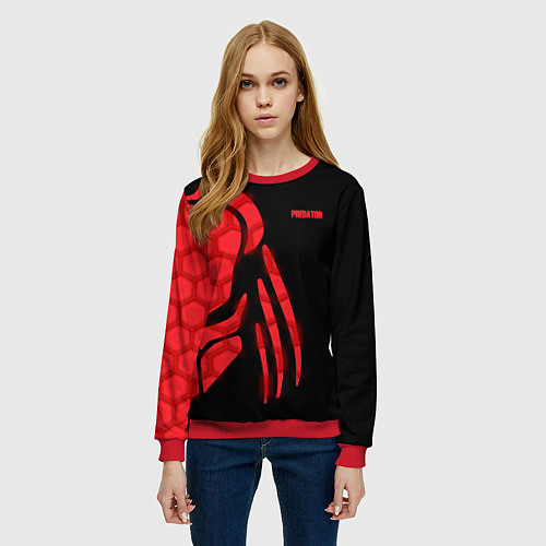 Женский свитшот Predator: Red Light / 3D-Красный – фото 3