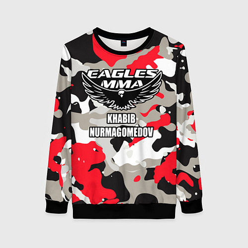 Женский свитшот Khabib Nurmagomedov: Red Camo / 3D-Черный – фото 1