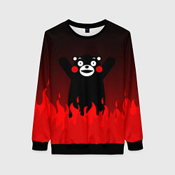 Свитшот женский Kumamon: Hell Flame, цвет: 3D-черный