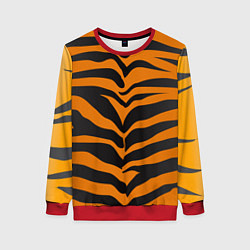 Свитшот женский Шкура тигра, цвет: 3D-красный