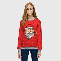 Свитшот женский Дед Мороз, цвет: 3D-меланж — фото 2