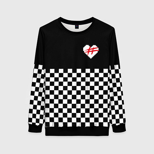 Женский свитшот ФРЕНДЗОНА: ЧБ / 3D-Черный – фото 1