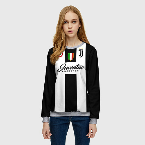 Женский свитшот Ювентус / 3D-Меланж – фото 3
