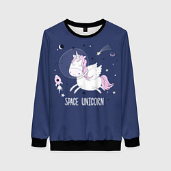 Свитшот женский Space unicorn, цвет: 3D-черный