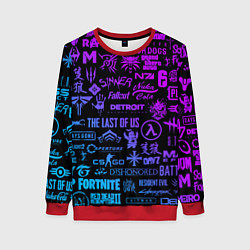 Женский свитшот Неоновые лого игр