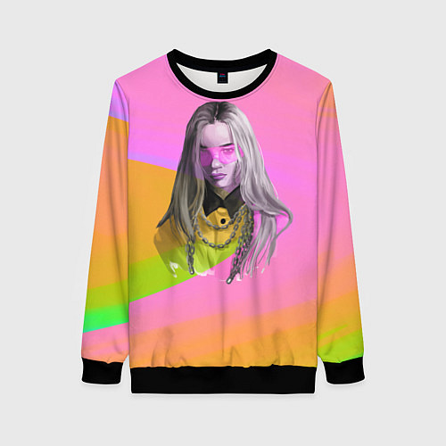 Женский свитшот Billie Eilish: Pink Fashion / 3D-Черный – фото 1