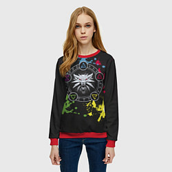 Свитшот женский Ведьмак: Сила стихий, цвет: 3D-красный — фото 2