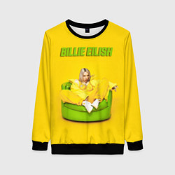 Свитшот женский Billie Eilish: Yellow Mood, цвет: 3D-черный
