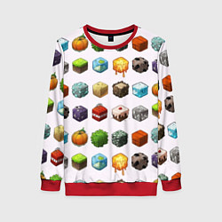 Свитшот женский Minecraft Cubes, цвет: 3D-красный