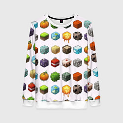Свитшот женский Minecraft Cubes, цвет: 3D-белый