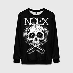 Свитшот женский NOFX Skull, цвет: 3D-черный