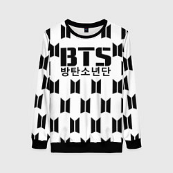 Свитшот женский BTS: White Pattern, цвет: 3D-черный