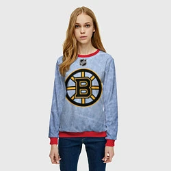 Свитшот женский Boston Bruins: Hot Ice, цвет: 3D-красный — фото 2