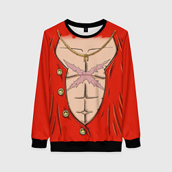 Свитшот женский One Piece грудь Луффи со шляпой для косплея, цвет: 3D-черный