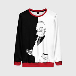 Женский свитшот Гомер Симпсон - в смокинге - black and white