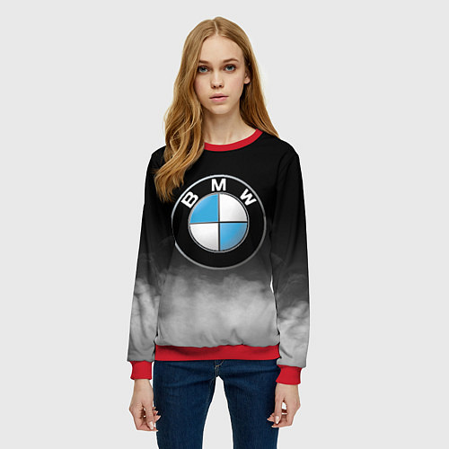 Женский свитшот BMW / 3D-Красный – фото 3