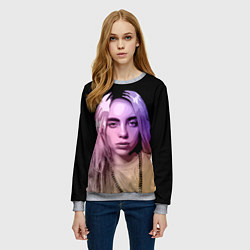 Свитшот женский BILLIE EILISH: Violet Mood, цвет: 3D-меланж — фото 2