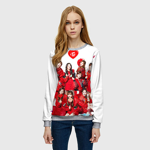 Женский свитшот TWICE / 3D-Меланж – фото 3