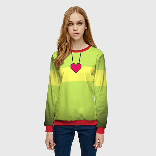 Женский свитшот UNDERTALE CHARA / 3D-Красный – фото 3