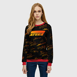 Свитшот женский ATEEZ АВТОГРАФЫ, цвет: 3D-красный — фото 2