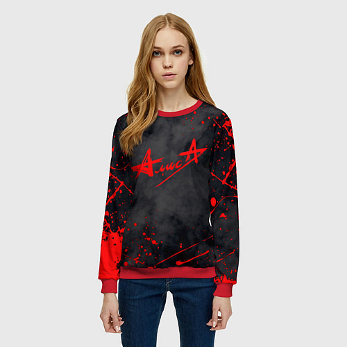 Женский свитшот АлисА / 3D-Красный – фото 3