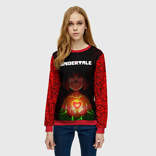 Женский свитшот UNDERTALE CHARA / 3D-Красный – фото 3