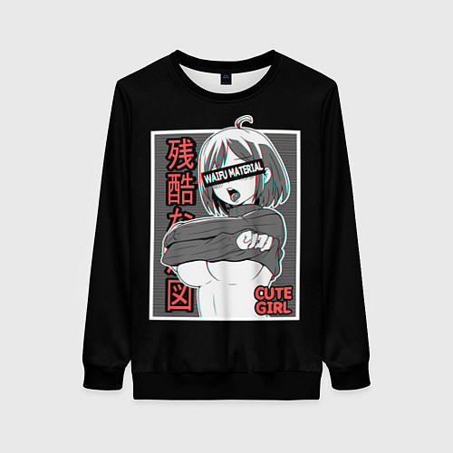 Женский свитшот Ahegao / 3D-Черный – фото 1