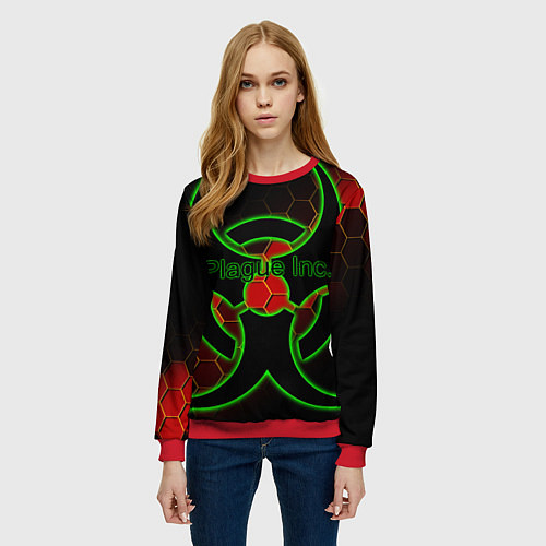 Женский свитшот Plague Inc / 3D-Красный – фото 3