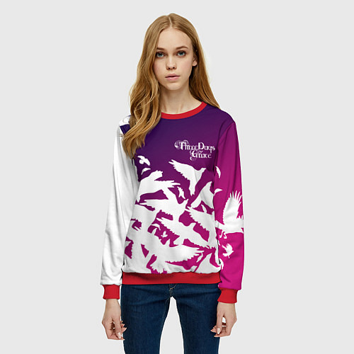 Женский свитшот Three Days Grace / 3D-Красный – фото 3