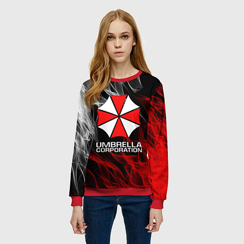 Женский свитшот UMBRELLA CORP / 3D-Красный – фото 3