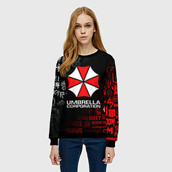 Свитшот женский RESIDENT EVIL UMBRELLA CORP, цвет: 3D-черный — фото 2