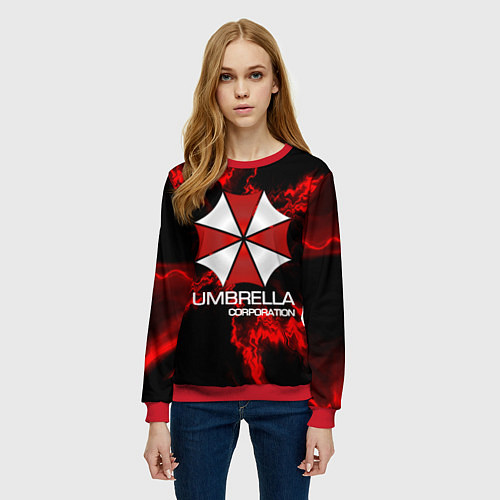 Женский свитшот UMBRELLA CORP / 3D-Красный – фото 3