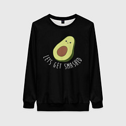 Свитшот женский Авокадо, цвет: 3D-черный