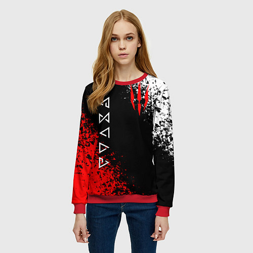 Женский свитшот THE WITCHER / 3D-Красный – фото 3