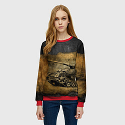 Свитшот женский Tanks are not afraid mud, цвет: 3D-красный — фото 2