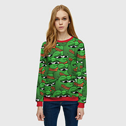 Свитшот женский Pepe The Frog, цвет: 3D-красный — фото 2