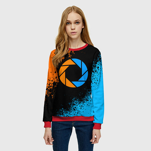 Женский свитшот PORTAL / 3D-Красный – фото 3
