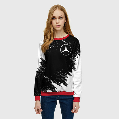 Женский свитшот MERCEDES / 3D-Красный – фото 3