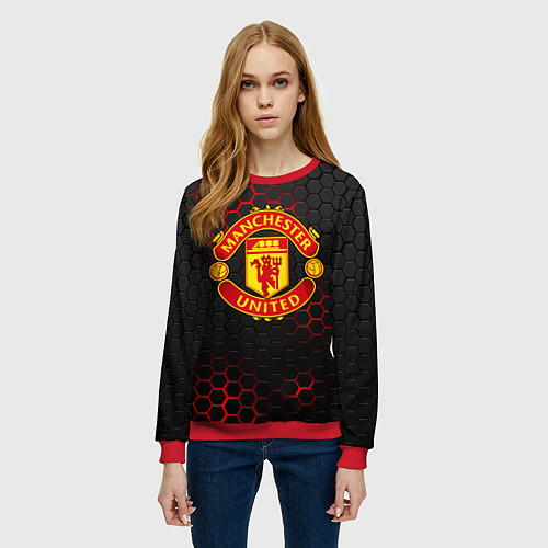 Женский свитшот МАНЧЕСТЕР ЮНАЙТЕД / 3D-Красный – фото 3