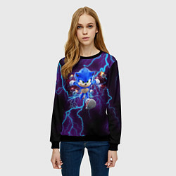 Свитшот женский SONIC, цвет: 3D-черный — фото 2
