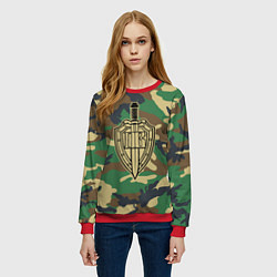 Свитшот женский Пограничные Войска, цвет: 3D-красный — фото 2