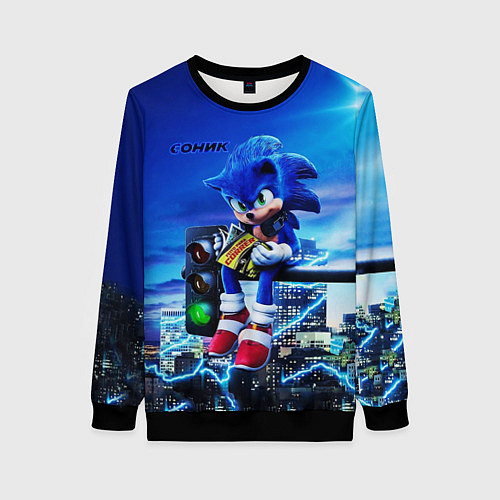 Женский свитшот SONIC / 3D-Черный – фото 1