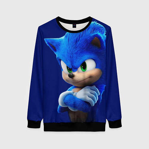 Женский свитшот SONIC / 3D-Черный – фото 1