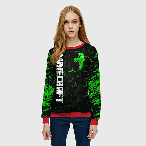 Женский свитшот MINECRAFT / 3D-Красный – фото 3